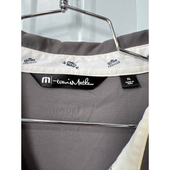Travis Mathew Polo Shirt Size XL Collared Short Sleeve Gray Golf Sporty Active - Picture 4 of 7